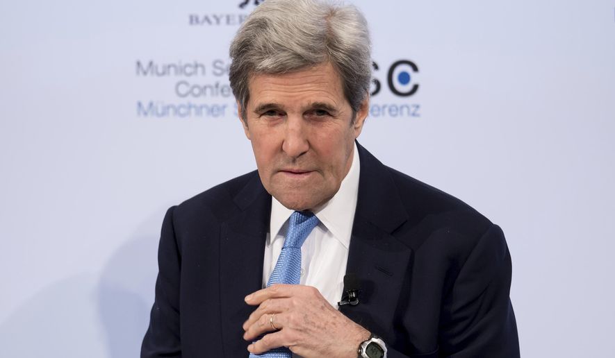 Former U.S. Secretary of State, John Kerry attends the Security Conference in Munich, Germany, Sunday, Feb. 18, 2018. (Sven Hoppe/dpa via AP) ** FILE **