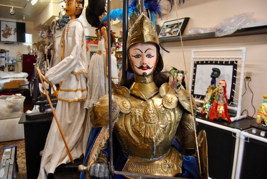 In this Tuesday, Feb. 13, 2018 photo, puppets are displayed in the Portland Puppet Museum in Sellwood, Ore. (Samantha Swindler/The Oregonian via AP)