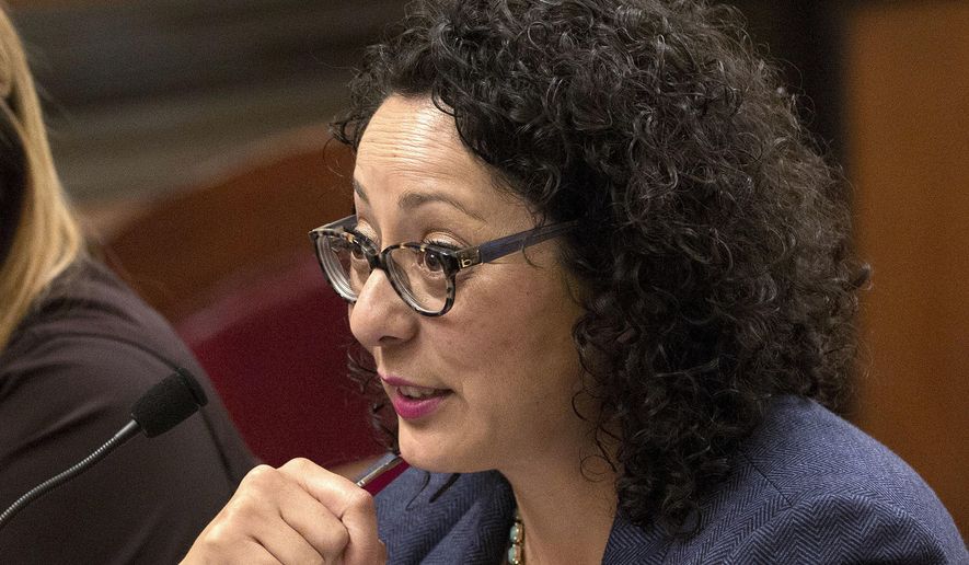 In this June 22, 2016, file photo, Assemblywoman Cristina Garcia, D-Bell Gardens, speaks at the Capitol in Sacramento, Calif. (AP Photo/Rich Pedroncelli, File)