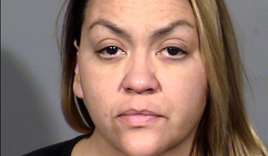 This undated Clark County Detention Center booking photo shows Tina Lopez, of Las Vegas. Lopez was arrested in Las Vegas, Tuesday, Feb. 20, 2018, in connection with a casino armed robbery. (Clark County Detention Center via AP)