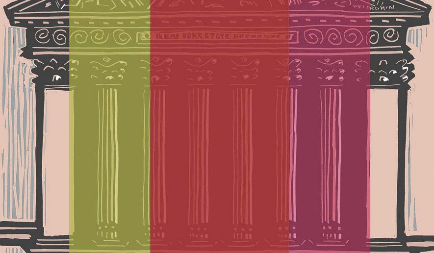 Illustration on the fits and starts of economic recovery by William Brown/Tribune Content Agency