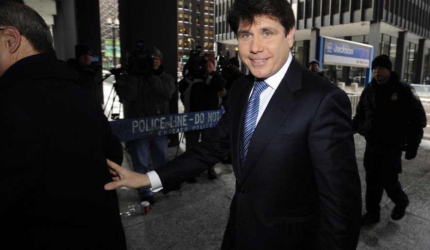 FILE- In this Feb. 10, 2010, file photo, former Illinois Gov. Rod Blagojevich arrives at the Federal Court building in Chicago. Blagojevich was formally indicted on corruption charges, including allegations that he tried to sell or trade President Barack Obama&#39;s old Senate seat. (AP Photo/Paul Beaty, File)
