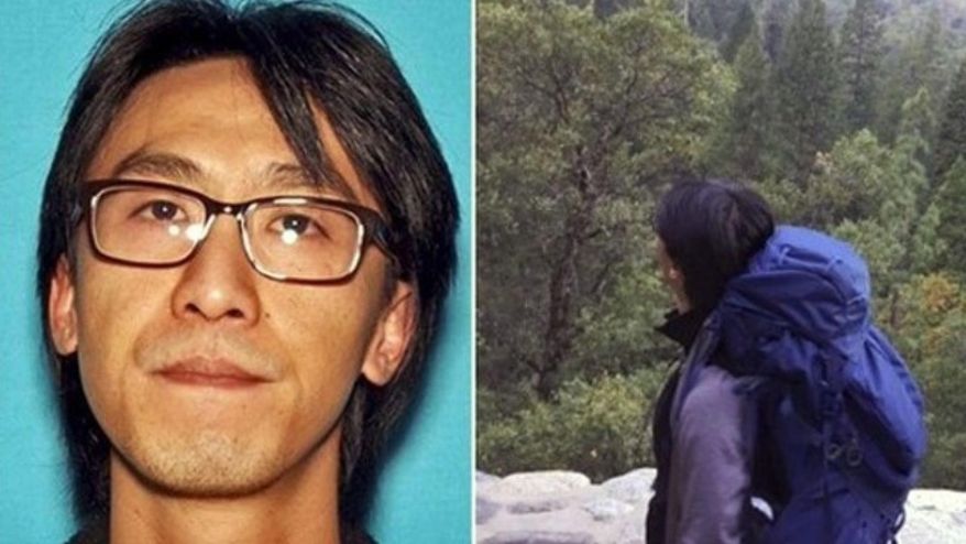This undated photos released by the National Park Service shows Alan Chow, of Oakland, Calif. Chow, who was backpacking alone, was spotted from a National Park Service helicopter around noon Friday, Feb. 23, 2018, above Wapama Fall in the Hetch Hetchy area after an extensive search the past several days. (National Park Service via AP)