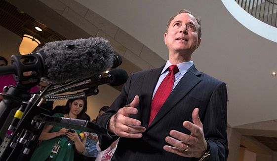 The Republican National Committee has been tracking Rep. Adam B. Schiff’s media appearances, as related to the Russian collusion probe. (Associated Press)