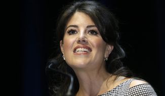 In this June 25, 2015, file photo, Monica Lewinsky attends the Cannes Lions 2015, International Advertising Festival in Cannes, southern France. (AP Photo/Lionel Cironneau, File)