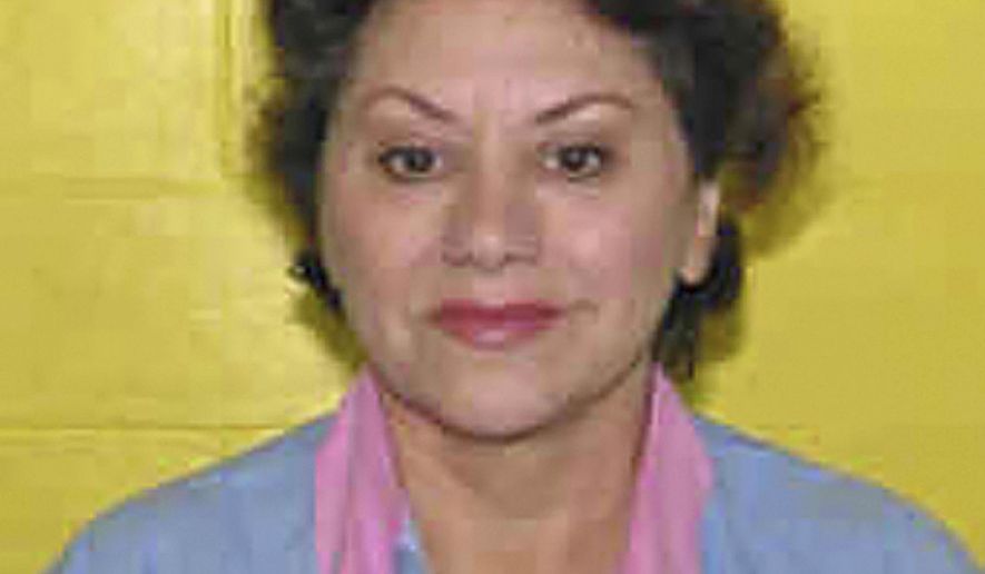 FILE – This undated file photo provided by the Ohio Department of Rehabilitation and Correction shows death row inmate Donna Roberts, convicted of complicity in the aggravated murder of her ex-husband Robert Fingerhut, shot to death Dec. 11, 2001, by her boyfriend Nathaniel Jackson in hopes of collecting insurance money. The U.S. Supreme Court says it won't hear an appeal by Roberts, Ohio's only condemned female killer. (Ohio Department of Rehabilitation and Correction via AP, File)