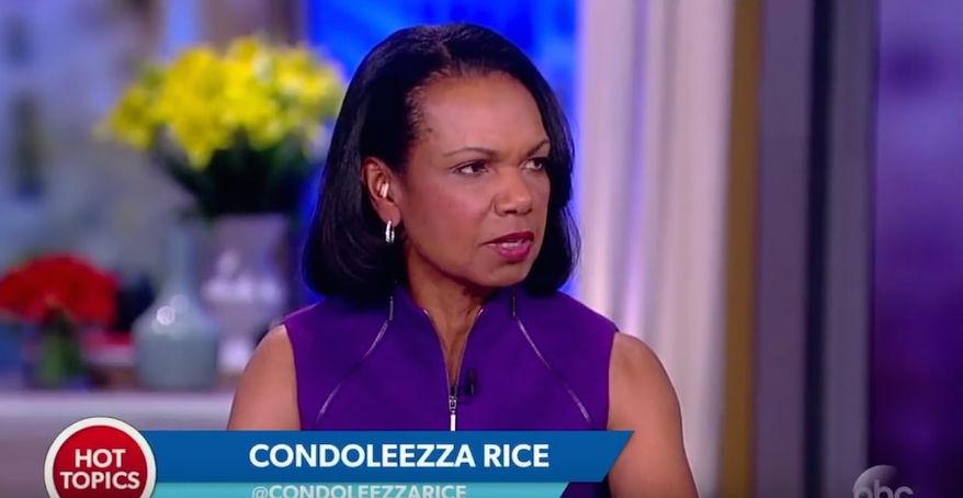 Former Secretary of State Condoleezza Rice speaks about gun rights during an appearance on ABC&#39;s &quot;The View,&quot; March 1, 2018. (Image: ABC screenshot) ** FILE **