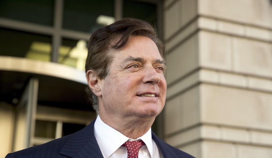In this Thursday, Nov. 2, 2017, file photo, Paul Manafort, President Donald Trump&#39;s former campaign chairman, leaves Federal District Court, in Washington. (AP Photo/Andrew Harnik, File)