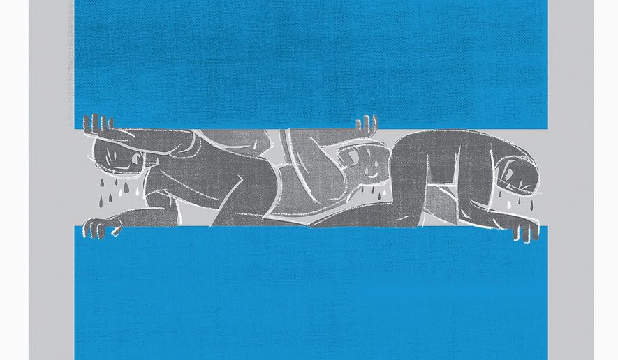 Illustration on the absurd extremes that result from creating "equality" by Linas Garsys/The Washington Times
