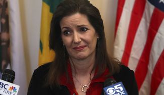 Oakland Mayor Libby Schaaf was essentially acting as a &quot;gang lookout&quot; tipping off lawbreakers when police came through their neighborhood, according to U.S. Immigration and Customs Enforcement. (Associated Press/File)