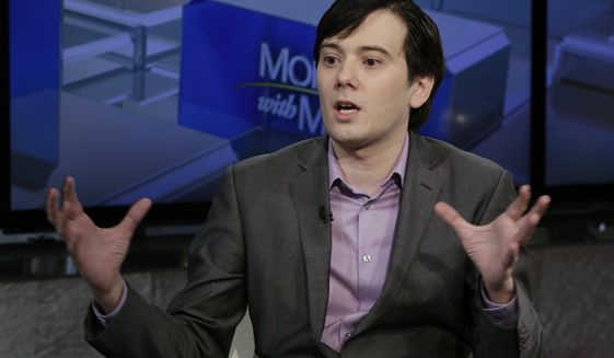 FILE - In this Aug. 15, 2017 file photo, former pharmaceutical CEO Martin Shkreli speaks during an interview by Maria Bartiromo during her &amp;quot;Mornings with Maria Bartiromo&amp;quot; program on the Fox Business Network, in New York. Shkreli became notorious for raising the price of a life-saving drug by 5,000 percent and trolling critics on the internet with his snarky &amp;quot;Pharma Bro&amp;quot; persona. A federal judge in Brooklyn will have to weigh the conflicting portrayals of Shkreli on Friday, March 9, 2018, at his sentencing on a securities fraud conviction. (AP Photo/Richard Drew, File)