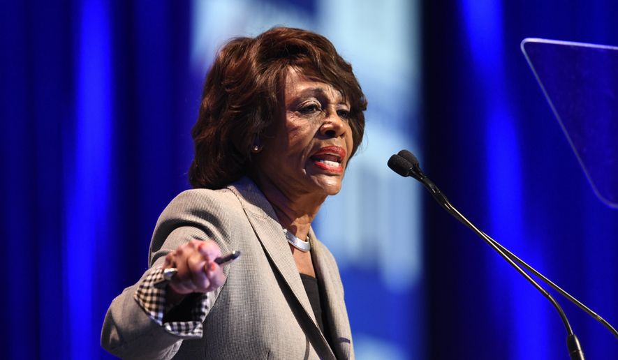 Rep. Maxine Waters, D-Calif., speaks at the 2018 California Democrats State Convention on Saturday, Feb. 24, 2018, in San Diego. (AP Photo/Denis Poroy) ** FILE **