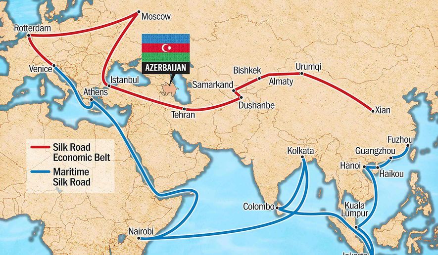 Azerbaijan and the New Silk Road Illustration by Greg Groesch/The Washington Times