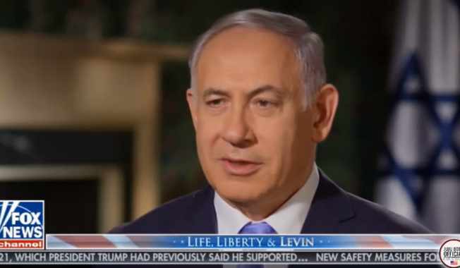 Prime Minister Benjamin Netanyahu on Fox  news&#x27; &quot;Life, Liberty and Levin.&quot;