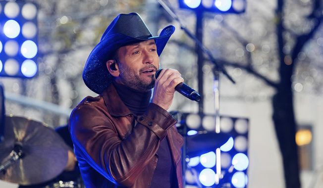 In this Nov. 17, 2017, file photo, Tim McGraw performs on NBC&#x27;s &amp;quot;Today&amp;quot; show at Rockefeller Plaza in New York. McGraw collapsed onstage during a performance in Dublin, Ireland, Sunday, March 11, 2018, the Rolling Stone reports. (Photo by Charles Sykes/Invision/AP, File)