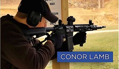 Pennsylvania Democrat Conor Lamb shows his prowess with an AR-15 in a campaign ad released in January. He won the special election. (Conor Lamb)