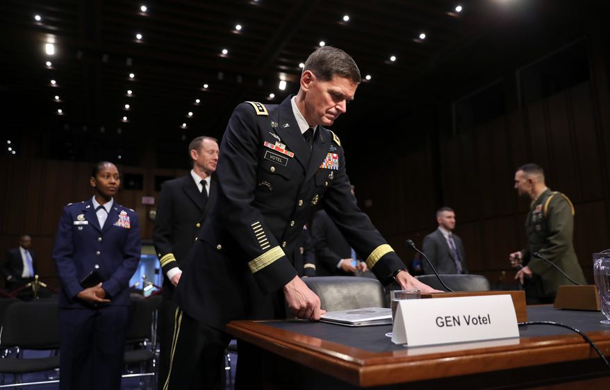 "I cannot tell you that we have seen decisive changes in the areas in which we're working, but I remain very well-engaged with my partner to ensure that we are moving forward," said Gen. Joseph L. Votel. (Associated Press)