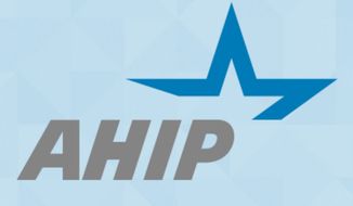 Logo for America&#39;s Health Insurance Plans (AHIP) a health insurance lobby group (AHIP.org). [https://www.ahip.org/wp-content/themes/main/images/logo-meta.png]