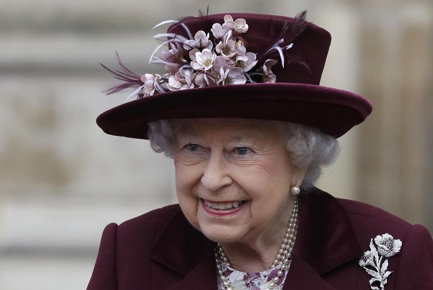 Britain's Queen Elizabeth leaves after attending the Commonwealth Service at Westminster Abbey in London, Monday, March 12, 2018. Organised by The Royal Commonwealth Society, the Commonwealth Service is the largest annual inter-faith gathering in the United Kingdom. (AP Photo/Kirsty Wigglesworth, pool)
