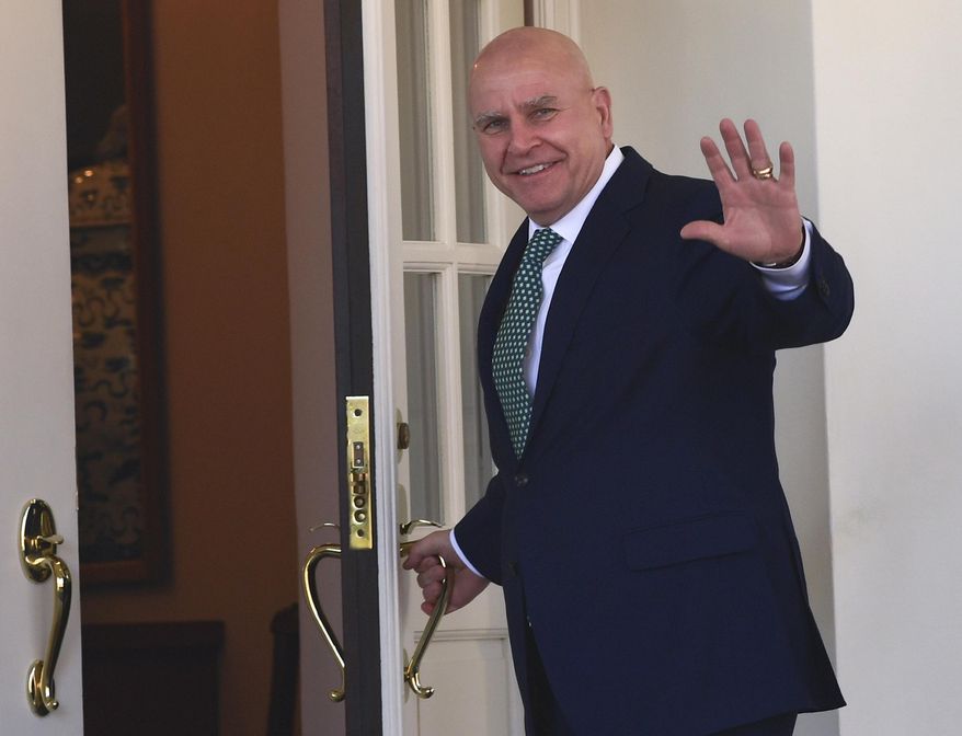 National security adviser H.R. McMaster waves as he walks into the West Wing of the White House in Washington, Friday, March 16, 2018. (AP Photo/Susan Walsh)