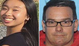 FILE - This combination of photos provided by the Allentown, Pa., Police Department shows Amy Yu, left, and Kevin Esterly. On Saturday, March 17, 2018, authorities said the missing Pennsylvania teenager and the 45-year-old man who frequently signed her out of school without her parents&#39; permission have been located in Mexico. (Allentown Police Department via AP)