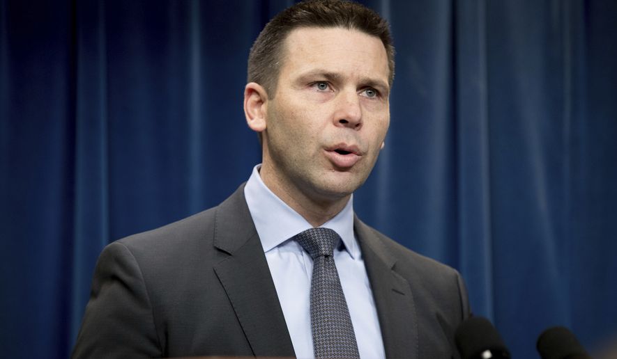 U.S. Customs and Border Protection Acting Commissioner Kevin McAleenan speaks at a news conference at the U.S. Customs and Border Protection headquarters in Washington, Tuesday, Jan. 31, 2017, to discuss the operational implementation of the president&#x27;s executive orders. (AP Photo/Andrew Harnik)