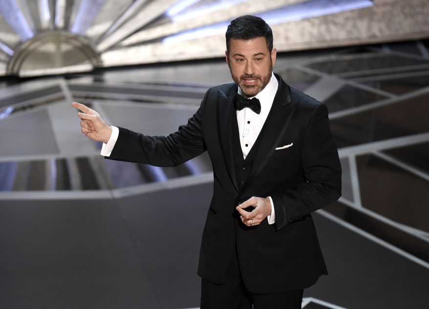 Host Jimmy Kimmel speaks at the Oscars on Sunday, March 4, 2018, at the Dolby Theatre in Los Angeles. (Photo by Chris Pizzello/Invision/AP)