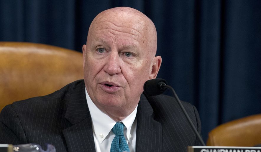 House Ways and Means Committee Chairman Rep. Kevin Brady, Texas Republican, speaks during a committee hearing on trade policy on Capitol Hill in Washington on March 21, 2018. (Associated Press) **FILE**