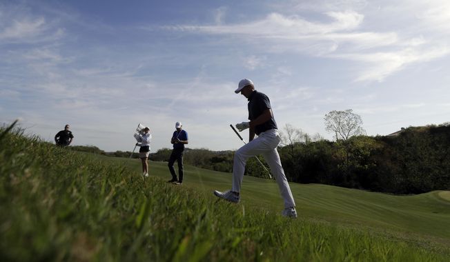 Jordan Spieth walks to the third tee during round-robin play at the Dell Technologies Match Play golf tournament, Thursday, March 22, 2018, in Austin, Texas. (AP Photo/Eric Gay)