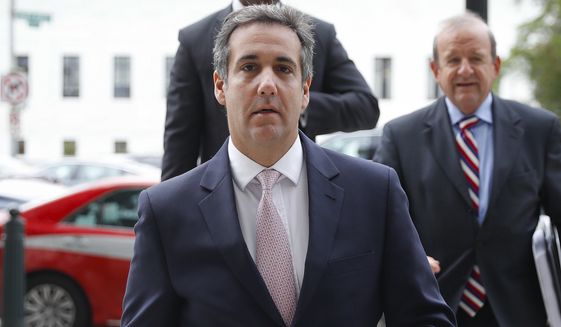 In this Sept. 19, 2017, file photo, Michael Cohen, President Donald Trump&#39;s personal attorney, arrives on Capitol Hill in Washington. (AP Photo/Pablo Martinez Monsivais, File)