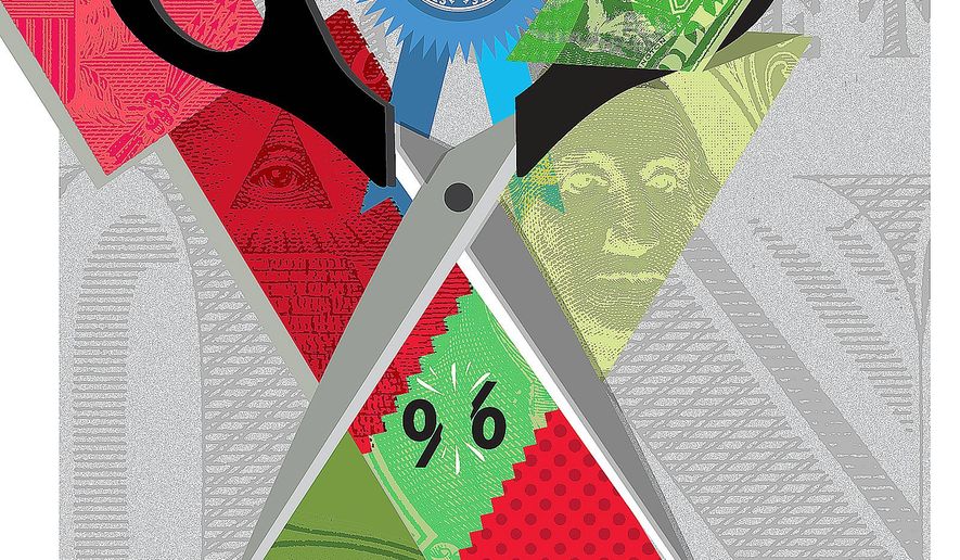 Tax Cut Pay Raise Illustration by Linas Garsys/The Washington Times