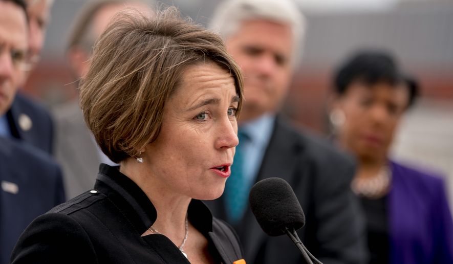 Massachusetts Attorney General Maura Healey speaks at a news conference near the White House, Monday, Feb. 26, 2018, in Washington. (AP Photo/Andrew Harnik) ** FILE **