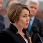 Massachusetts Attorney General Maura Healey speaks at a news conference near the White House, Monday, Feb. 26, 2018, in Washington. (AP Photo/Andrew Harnik) ** FILE **