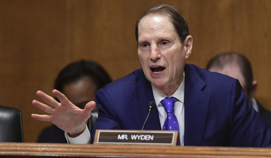 Senate Finance Committee ranking member Sen. Ron Wyden, D-Ore., questions Treasury Secretary Steven Mnuchin during testimony before the committee on Capitol Hill in Washington, Wednesday, Feb. 14, 2018. (AP Photo/Susan Walsh) ** FILE **