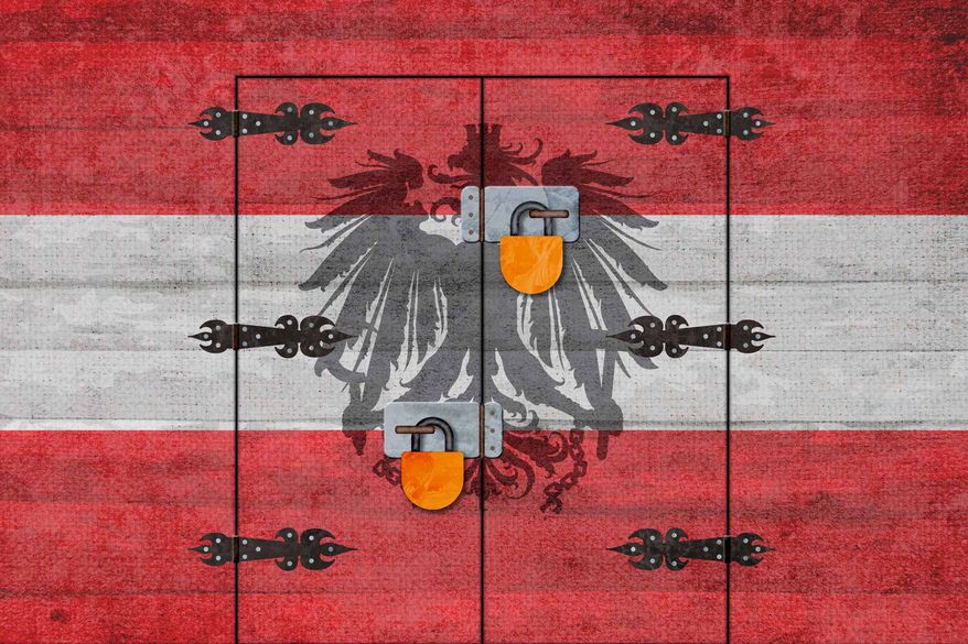 Austria Immigration Door Locked Illustration by Greg Groesch/The Washington Times