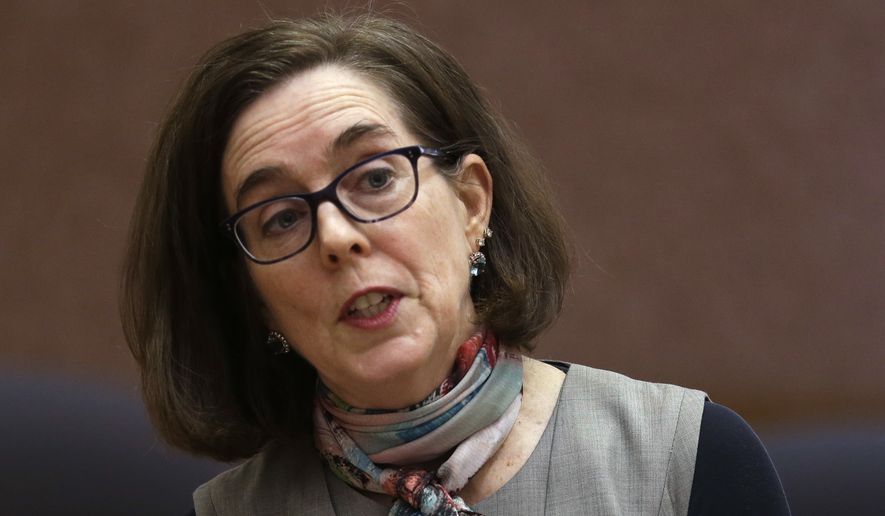 &quot;If @realDonaldTrump asks me to deploy Oregon Guard troops to the Mexico border, I&#x27;ll say no. As Commander of Oregon&#x27;s Guard, I&#x27;m deeply troubled by Trump&#x27;s plan to militarize our border,&quot; Oregon Gov. Kate Brown wrote on Twitter. (Associated Press)