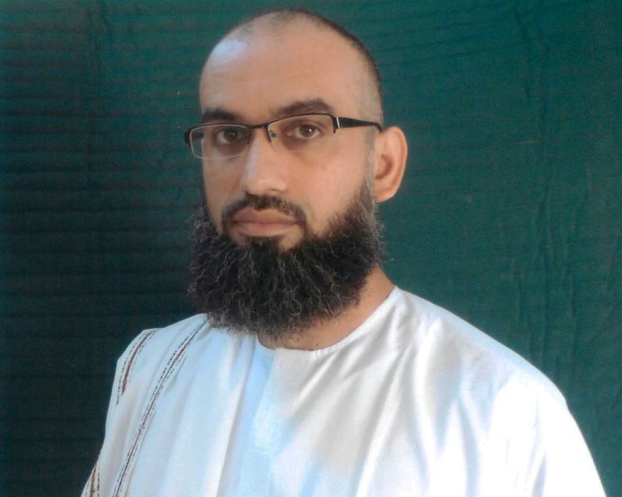 This Feb. 2018 photo provided by the International Committee of the Red Cross (ICRC) shows Ammar al Baluchi at the detention center at Guantanamo Bay, Cuba. Al Baluchi, accused of helping to plan the Sept. 11 attacks, wants to be able to distribute art he makes in his cell at the detention center. His attorneys sent a motion to a military commission on Wednesday, April 4, saying the Department of Defense has violated his rights by making it more difficult for him to draw and paint and by blocking him from giving his artwork to his attorneys. (International Committee of the Red Cross via AP)