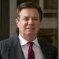 Paul Manafort, President Donald Trump&#39;s former campaign chairman, leaves the federal courthouse in Washington, Wednesday, April 4, 2018. (AP Photo/Andrew Harnik) ** FILE **