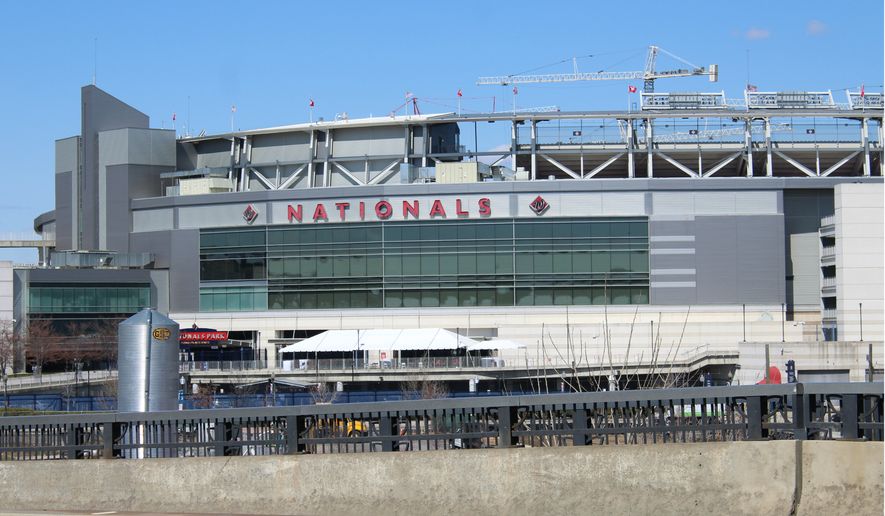 The exterior of Nationals Park in Near Southeast, Washington, D.C. The ballpark has aided in a revitalization of Southeast&#39;s Navy Yard neighborhood. (Photo by Adam Zielonka / The Washington Times)