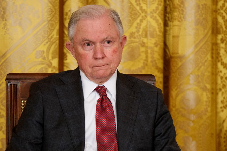 Attorney General Jeff Sessions listens during a summit in the East Room of the White House in Washington on March 1, 2018. (Associated Press) **FILE**