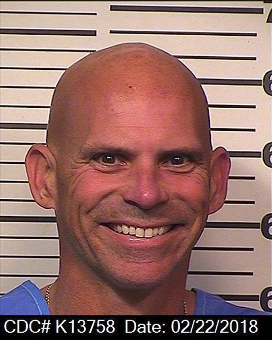 In this Feb. 22, 2018 photo provided by the California Department of Corrections and Rehabilitation is Lyle Menendez. He and his brother Erik are serving life sentences for fatally shooting their parents, Jose and Kitty Menendez in their Beverly Hills mansion in 1989. Lyle Menendez, was moved in February from Mule Creek State Prison in Northern California to San Diego's R.J. Donovan Correctional Facility where his brother is serving his sentence, but placed in a separate housing unit. Erik Menendez reunited with his brother when he was moved Wednesday, April 4, 2018, to the same housing unit (California Department of Corrections and Rehabilitation via AP)