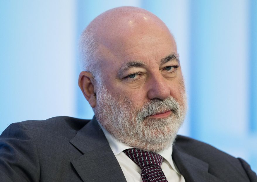 In this file photo taken on Tuesday, May 31, 2016, Russian businessman Viktor Vekselberg attends the Russian International Affairs Council in Moscow, Russia. Vekselberg is being designated by U.S. officials, sanctioned for operating in the energy sector of the Russian Federation economy.  The United States hit seven Russian oligarchs and 17 Russian government officials with sanctions on Friday for what it called &amp;quot;malign activity&amp;quot; around the world. (AP Photo/Pavel Golovkin, File)