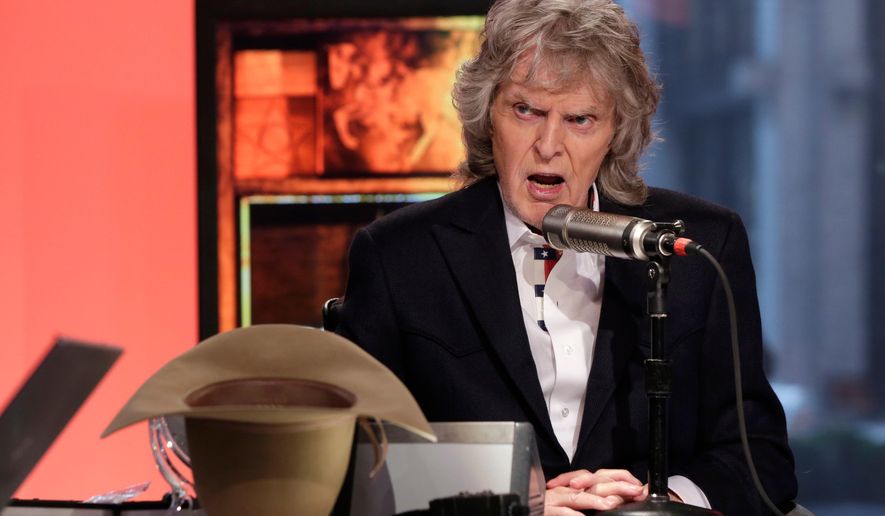 FILE - In this May 29, 2015, file photo, cable television and radio personality Don Imus appears on his last &amp;quot;Imus in the Morning&amp;quot; program, on the Fox Business Network, in New York. The sprawling cattle ranch in northern New Mexico owned by Imus is for sale, The Santa Fe New Mexico reports. The 2,400-acre ranch near the small community of Ribera, N.M., about 45 miles east of Santa Fe, has been used to benefit children afflicted by cancer. (AP Photo/Richard Drew, File)