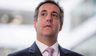 In this Sept. 19, 2017, file photo, President Donald Trump&#x27;s personal attorney Michael Cohen appears in front of members of the media after a closed-door meeting with the Senate Intelligence Committee on Capitol Hill, in Washington. Federal agents carrying court-authorized search warrants have seized documents from Cohen according to a statement from Cohen’s attorney, Stephen Ryan. (AP Photo/Andrew Harnik, File)