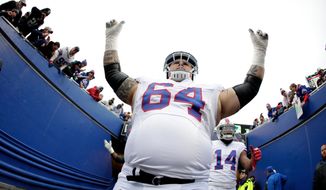 FILE - In this Oct. 29, 2017, file photo, Buffalo Bills offensive guard Richie Incognito (64) takes the field prior to an NFL football game against the Oakland Raiders, in Orchard Park, N.Y. Bills offensive lineman Richie Incognito texts The Associated Press he&#39;s &amp;quot;done,&amp;quot; amid reports he is considering retirement after 11 NFL seasons. Incognito followed up the text on Tuesday, April 10, 2018, with a laughing-face emoji and did not respond to further questions seeking clarification. (AP Photo/Julio Cortez, File)