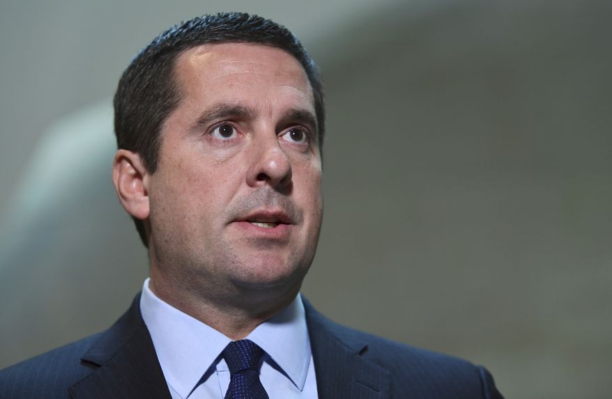 This Oct. 24, 2017, file photo shows House Intelligence Committee Chairman Rep. Devin Nunes, R-Calif., speaking on Capitol Hill in Washington. (AP Photo/Susan Walsh, File)
