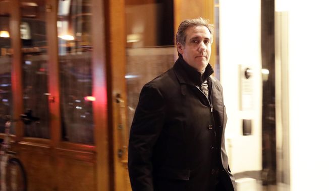 Michael Cohen, U.S. President Donald Trump&#x27;s personal attorney, walks to his hotel, Tuesday, April 10, 2018, in New York. FBI agents on Monday raided Cohen&#x27;s home, hotel room and office, seizing records on topics including a $130,000 payment made to porn actress Stormy Daniels in exchange for her silence about an affair she said she had with Trump in 2006. (AP Photo/Frank Franklin II)