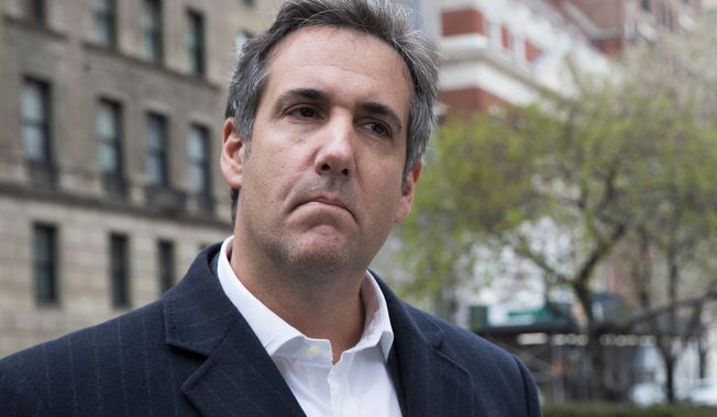 This Wednesday, April 11, 2018, file photo shows attorney Michael Cohen in New York. (AP Photo/Mary Altaffer) ** FILE **