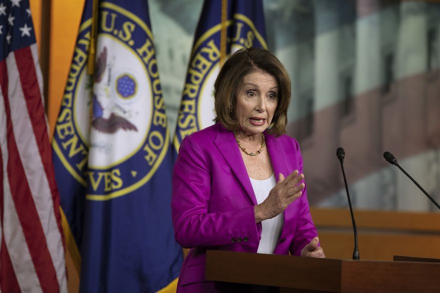 House Minority Leader Nancy Pelosi, D-Calif., tells reporters that the work of special counsel Robert Mueller must continue as President Donald Trump suggests firing him while investigating potential ties between Russia and Trump&#39;s 2016 campaign, at the Capitol in Washington, Thursday, April 12, 2018. (AP Photo/J. Scott Applewhite) ** FILE **
