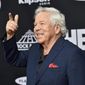 New England Patriots owner Robert Kraft arrives on the red carpet before the Rock and Roll Hall of Fame induction ceremony, Saturday, April 14, 2018, in Cleveland. (AP Photo/David Richard) ** FILE **